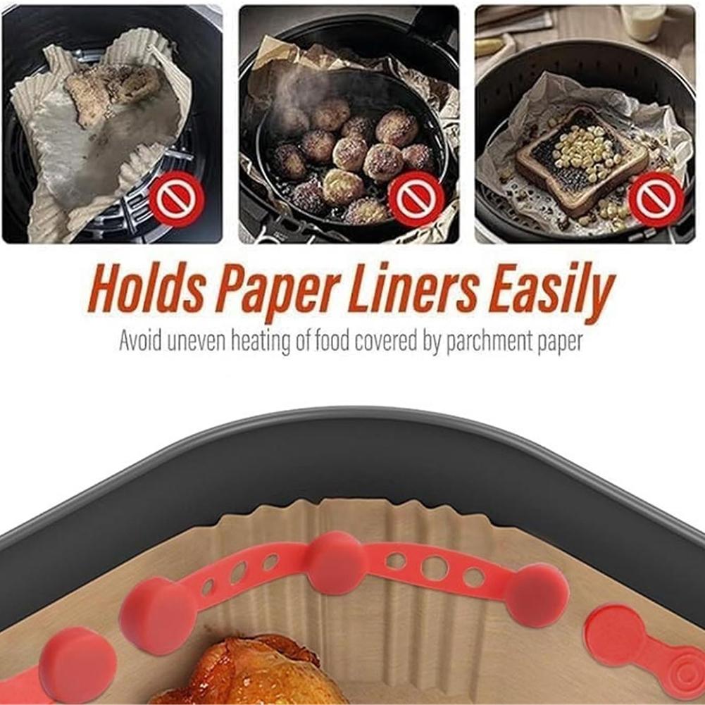 Air Fryer Magnet Silicone Buckle Air Fryer Magnet High Temp Resistant Lock Disposable Liners for Holding Down Parchment Paper