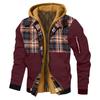 Men's Plaid Print Bomber Jacket Men's Spring And Autumn Casual Trend Zipper Hooded Jacket