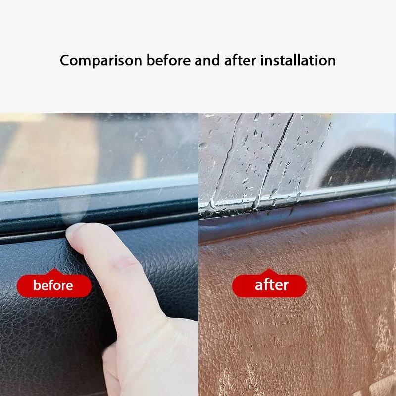 Car Side Window Seal Strip Rubber Auto Window Gap Filler Protector Strips Noise Insulation 7-Shaped Seal Sticker Strip