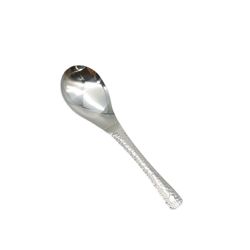 ZISIZ Gold Hammered Stainless Steel Soup Spoon Set