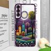 Hand Painted Forest House Clear Phone Case for Samsung A55 A54 A53 A51 A70 A32 A31 A22 A13 4G 5G Soft Cover Aesthetic Art Fundas