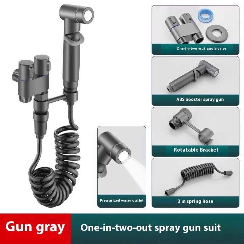 Stainless Steel Handheld Bidet Sprayer Set with Dual-Mode Nozzle Bathroom Cleaning Toilet Spraying Wall-Mounted Modern Chrome