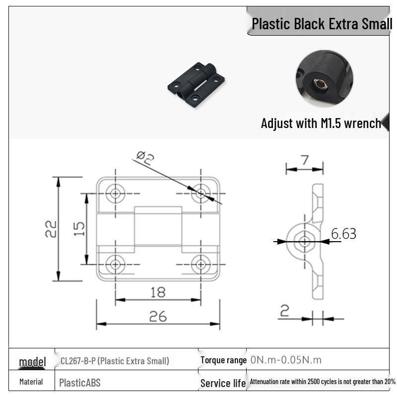 Stainless Steel Adjustable Torque Damping Hinge with Positioning Stop