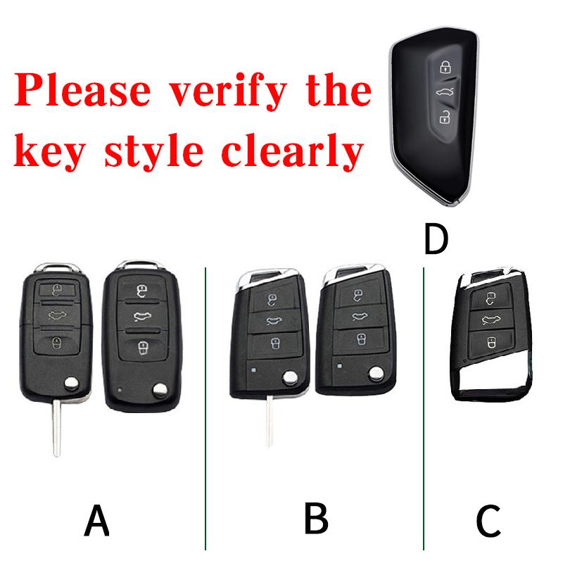 For VW Volkswagen Golf 7 MK7 Tiguan MK2 For SEAT Ateca Leon FR 2 Ibiza Golf 8 MK8 For Skoda Octavia Metal Leather Key Cover Case