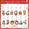 New Christmas Explosion Wooden Diamond Painting Keychain, Handmade Point Diamond Diy Material Package Acrylic Decorative Pendant