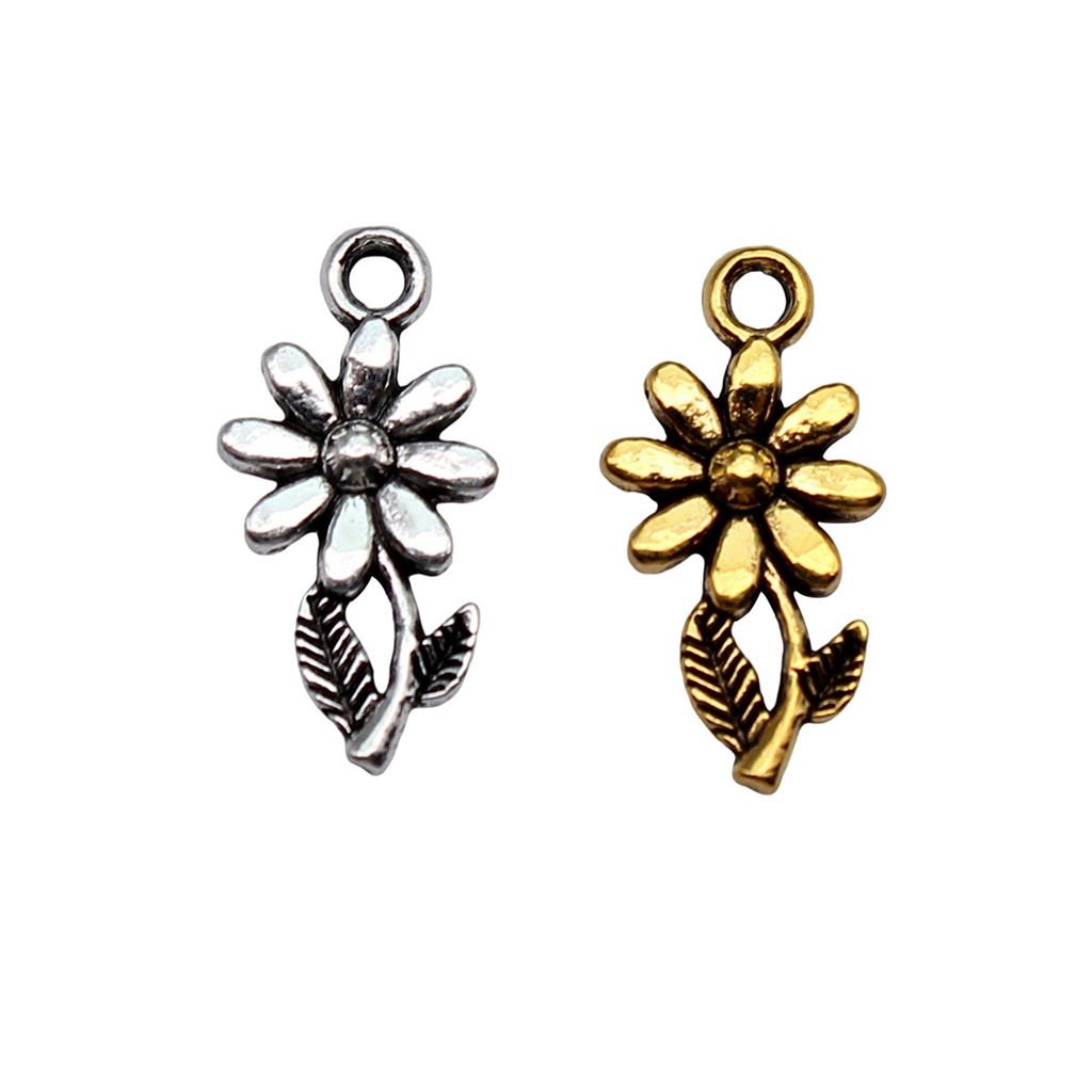 Roses Lotus Flower Charms Sunflowers Pendants For Floral Themed Jewelry Making