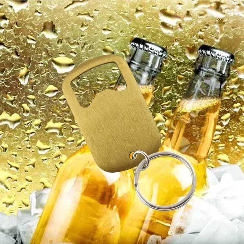 Stylový nerezový otvírák na klíče s laserem gravírovaným LOGEM na pivo a sodu