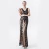 Elegant Deep V Sequin Gown for Evening, Party, Dance, and Formal Events