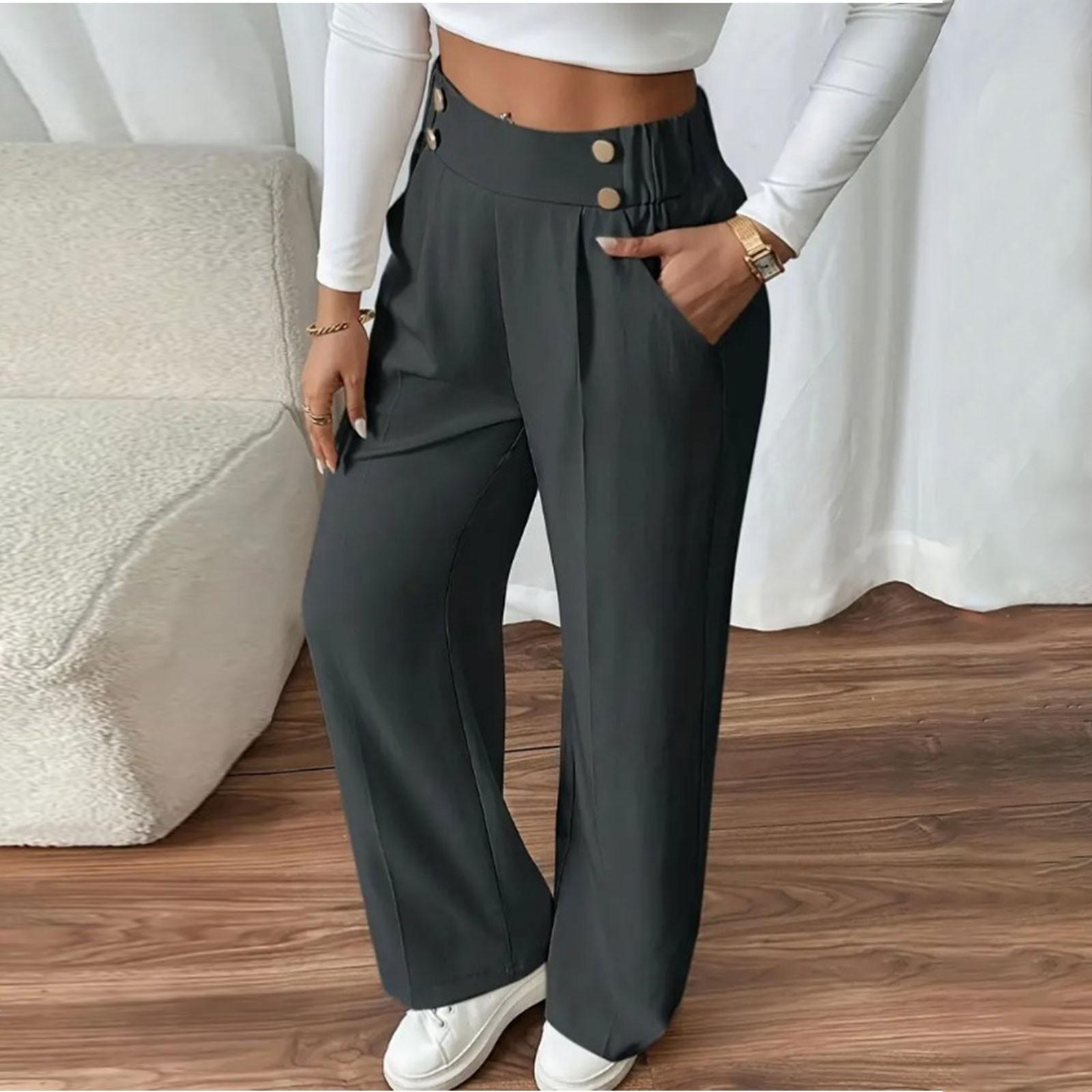 

Женские брюки с карманами, деловые, повседневные, легкие, свободные брюки XXL