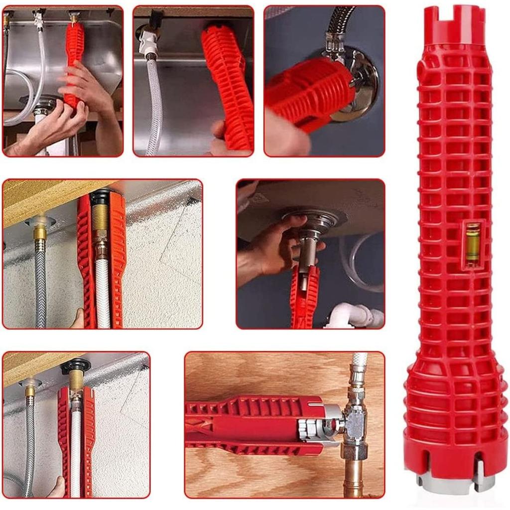 Sink Installer Tool, Sink Key Installer, Sink Faucet Installer, Multifunctional Sink Key, Double Head Key for Toilet Sink, Bathroom Tap, Kitchen Sanit