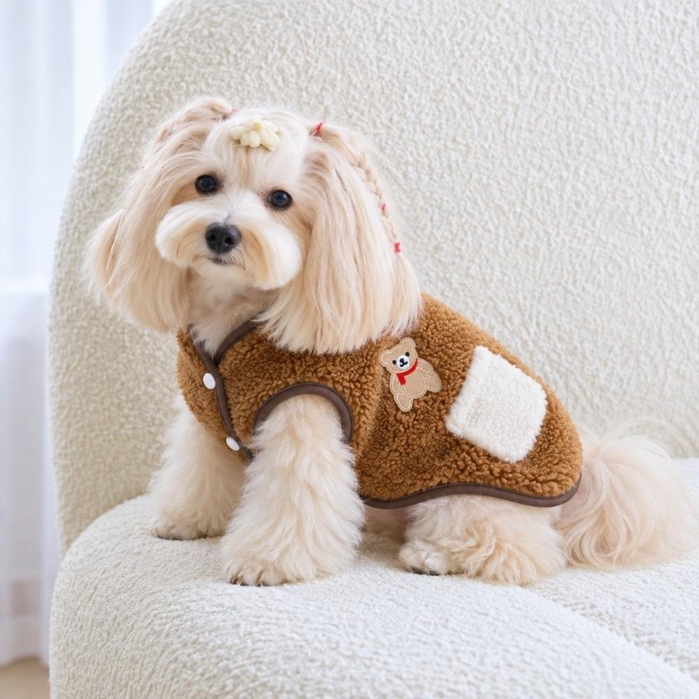 Fleece-lined Dog Warm Clothes Winter Dog Bodysuit Fashion Pet Clothes for Small Medium Dog