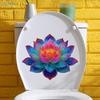 Leuchtender Lotusblumen-Toilettenaufkleber - Badezimmer-Dekal, Wasserdichte Selbstklebende Wanddekoration für Toilette & Waschraum