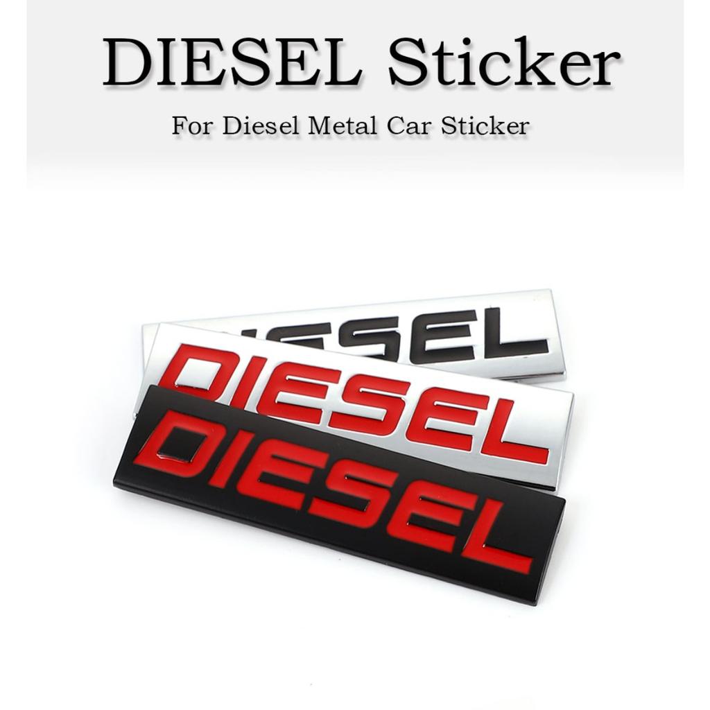 3D Metal Diesel Petrol Logo Badge Sticker Side Fender Rear Trunk Emblem Decal Car Styling