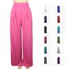 Women Knit Flared Pants High Waist Wide Leg Long Trousers Casual Bell Bottom Pants