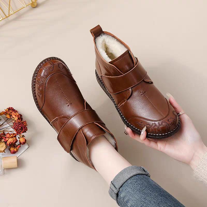 

Мягкая кожа шерсть старик хлопковые туфли женские зимние бархатные короткие сапоги мягкая подошва бабушка кожаные туфли нескользящие для среднего и пожилого возраста мама теплые 41 коричневый