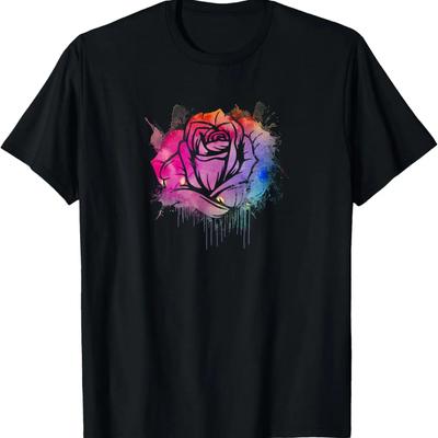 Water Color Rose Art - Garden Gardener Botanist Flowers Rose T-Shirt