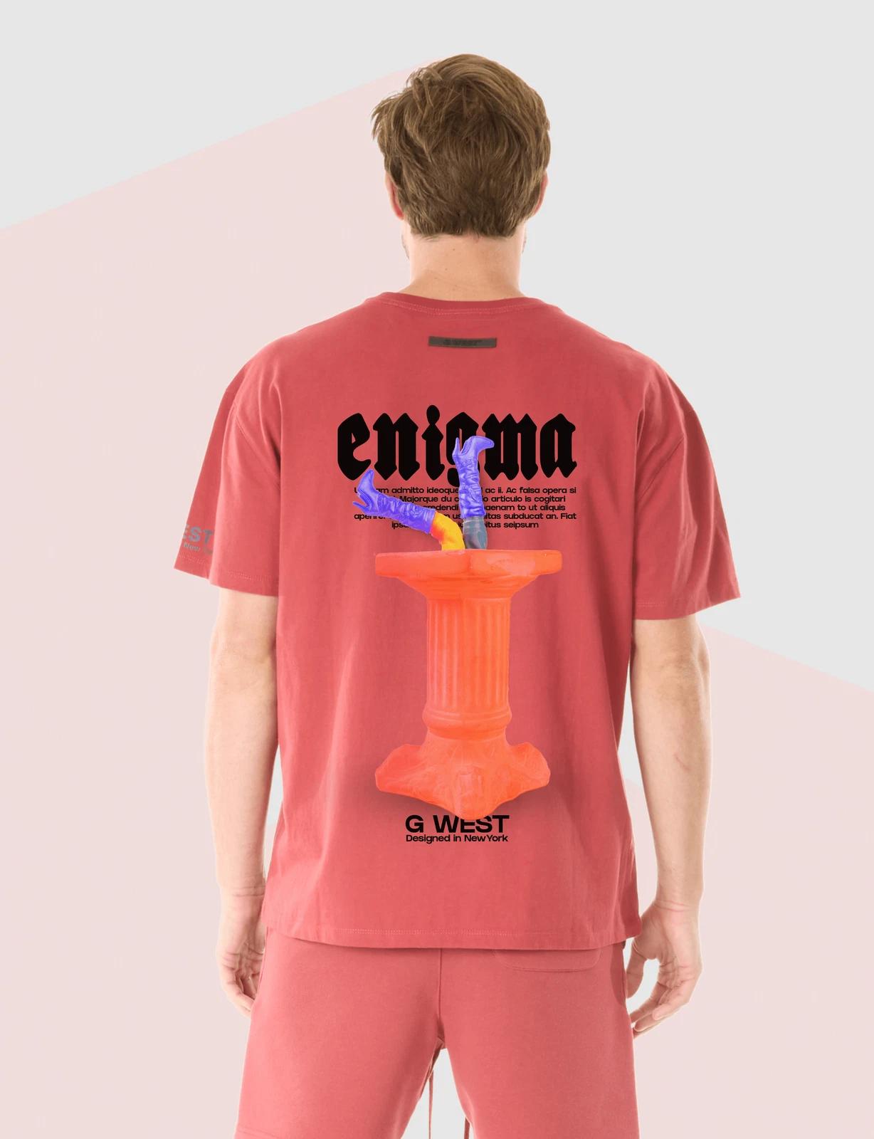 G WEST ENIGMA T-SHIRT - BRICK RED XL