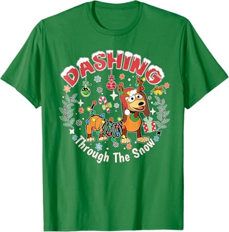Dashing Through The Snow Dog Christmas Funny Xmas Costume TShirt Christmas Shirts Pajamas PJ Unisex Women Y2k Holiday Clothes S