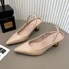 French high-end temperament sandals 22 beautiful new one-word bag head with skirt high-heeled single shoes