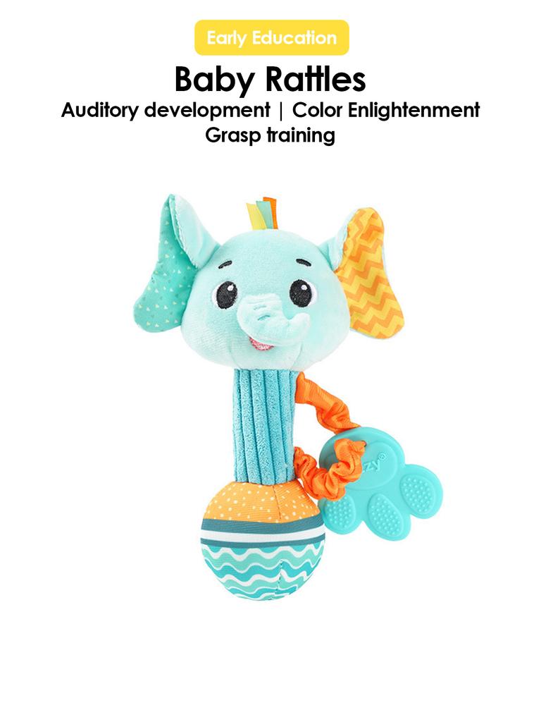 Non-Toxic 1Pcs 0-6 Months Dental Gum Hand Grip Plush Doll Can Bite Practice Grasping Parent Baby Interactive Puzzle Rattle Soothing Toy