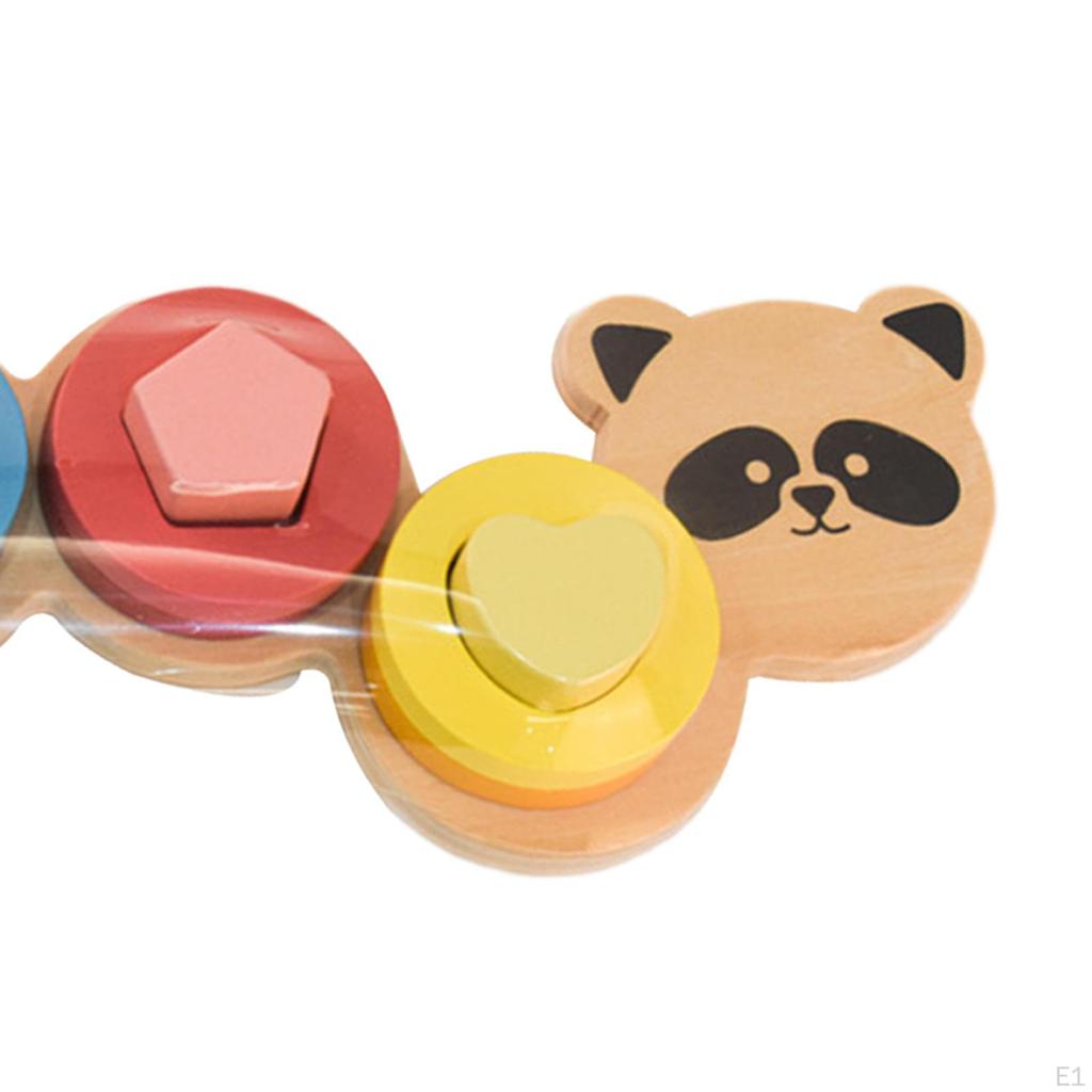 Wooden Shape Puzzle Color Recognition Blocks Birthday Gift Matching Sorter