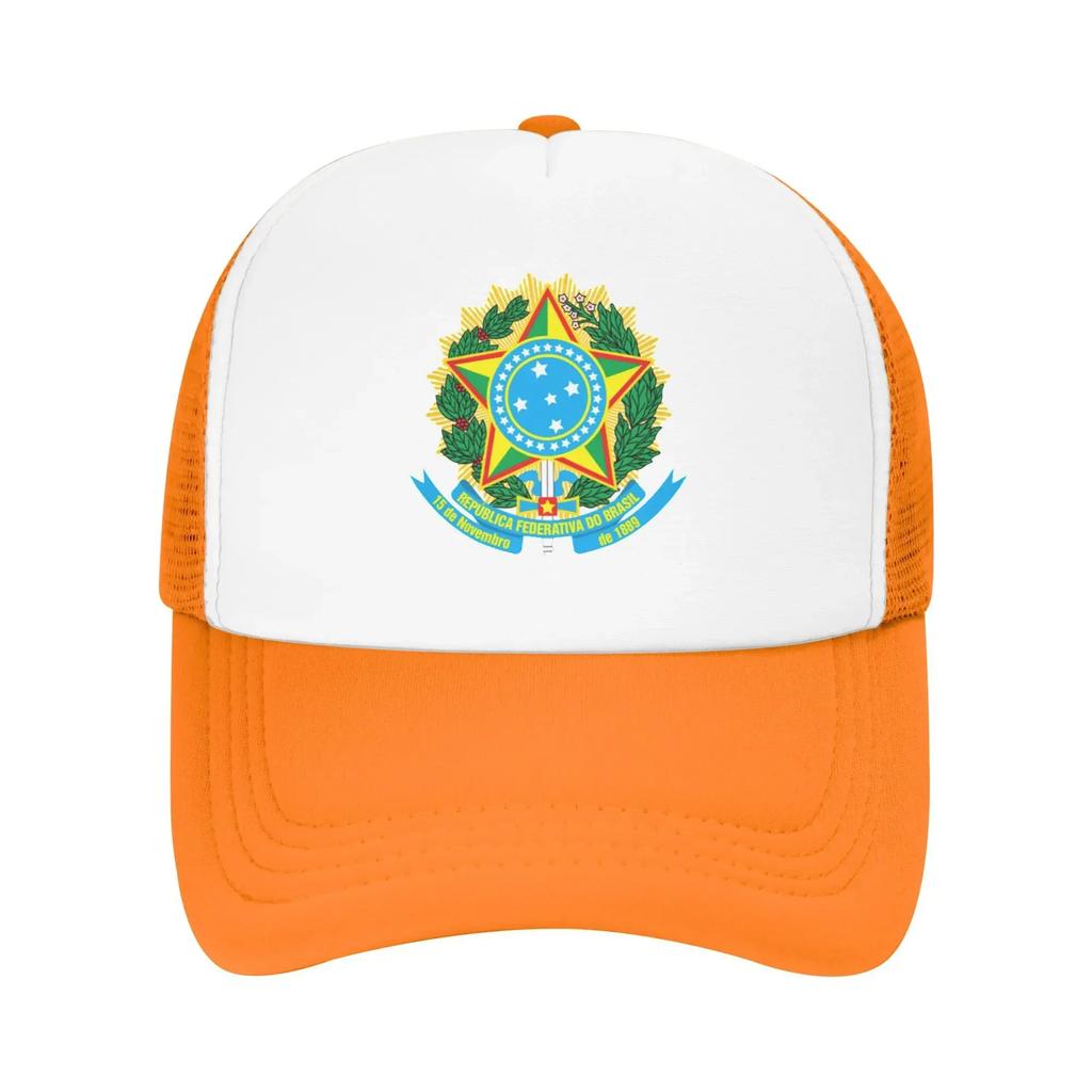 Y2K Brazil Coat of Arms Hiking Mesh Baseball Caps For Mens  Personalized Male Beach Golf Hat Peaked Cap