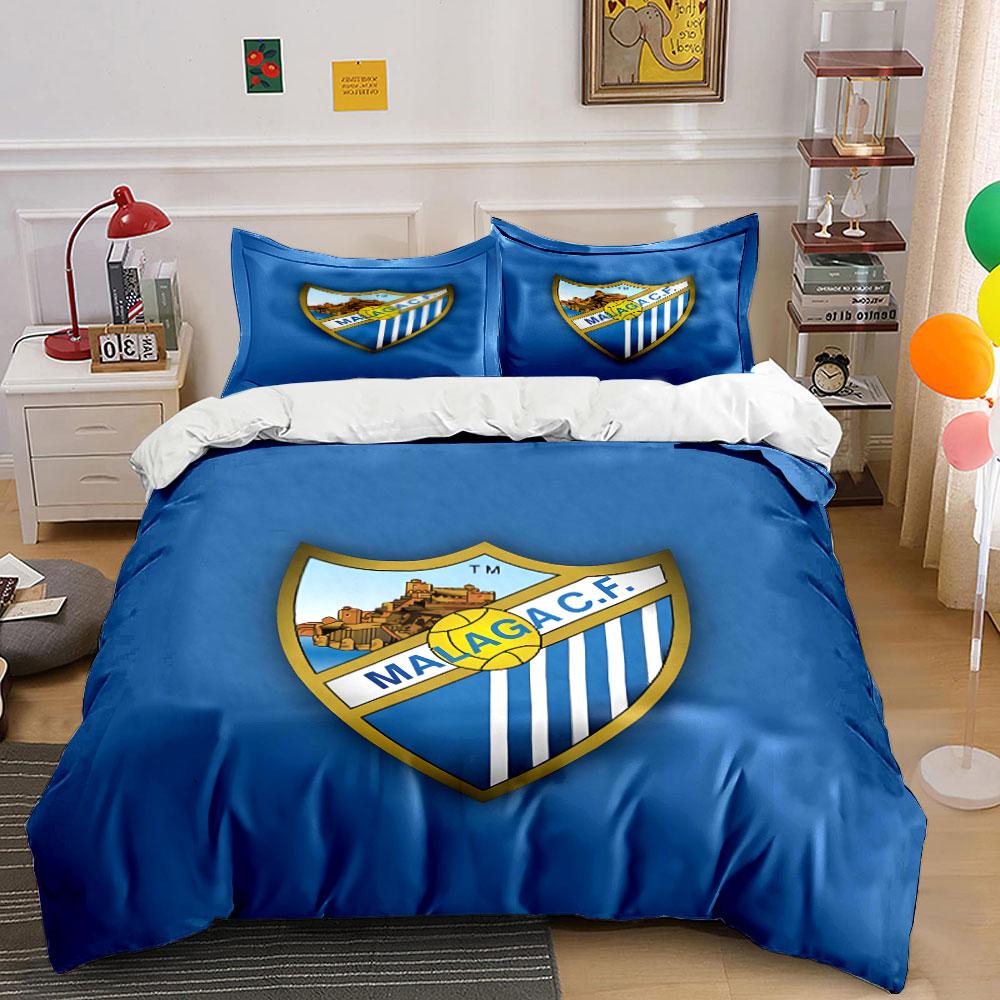 Malaga CF Logo Zils Gultasveļas Komplekts