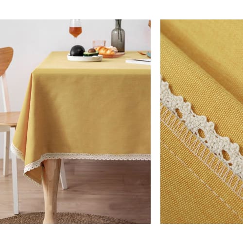 EGROON Kitchen Supplies Cotton Linen Tablecloth, Rectangular Table Cover, Dining Table Cover for Hotels and Restaurants, Waterproof and Water-Repellen