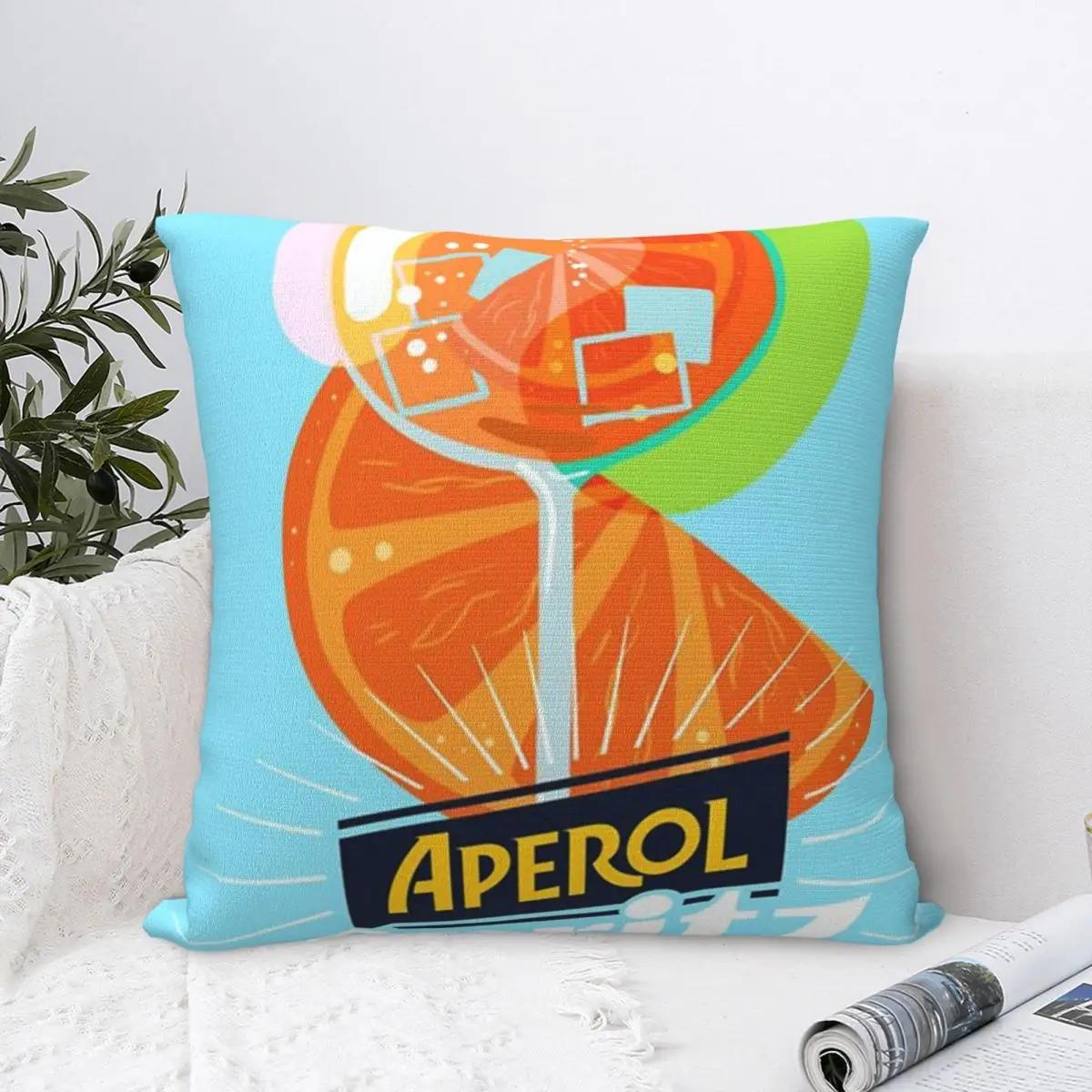 

Aperol Orange Spritz Pillowcase Polyester Pillows Cover Cushion Comfort Throw Pillow Sofa Decorative Cushions Used for Home Sofa 22x22Inch
