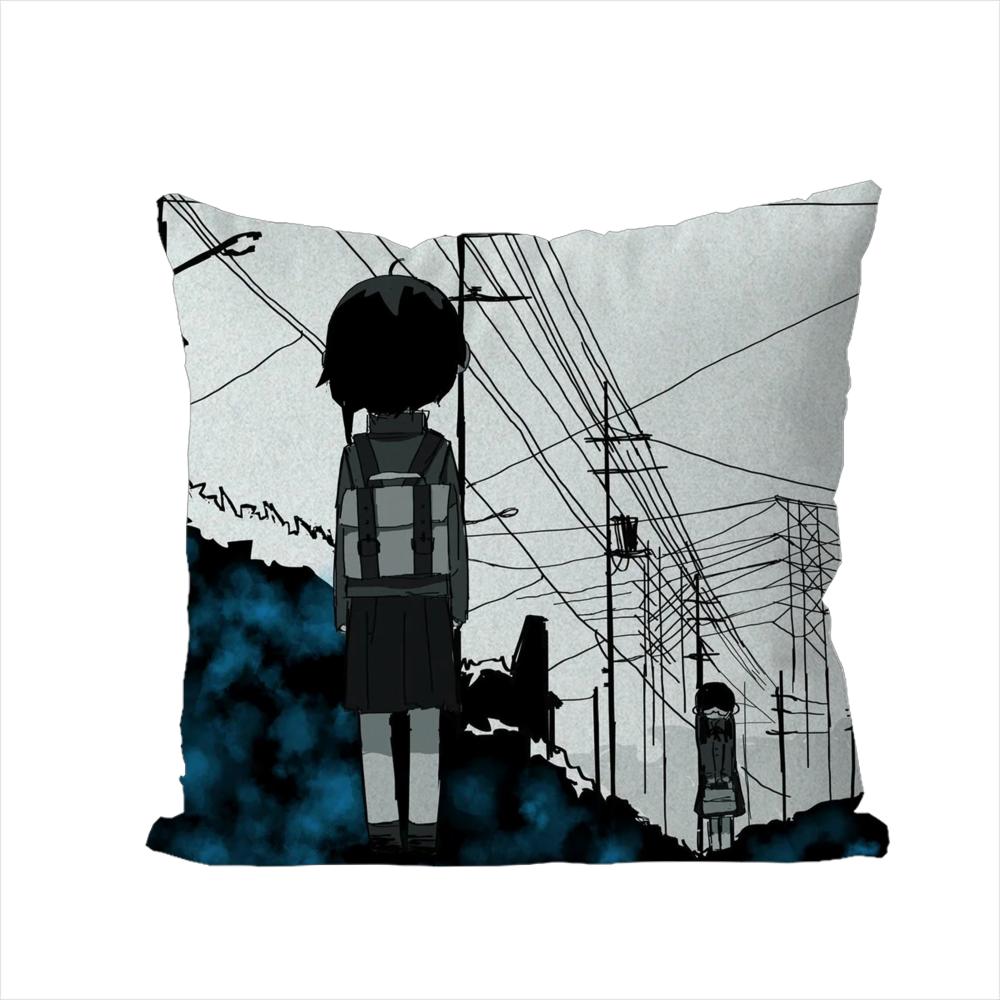 Serial Experiments Lain Pillow Case For Car Sofa Decorative Home Doublesided Print Plush Square Throw Pillow Cushion Cover
