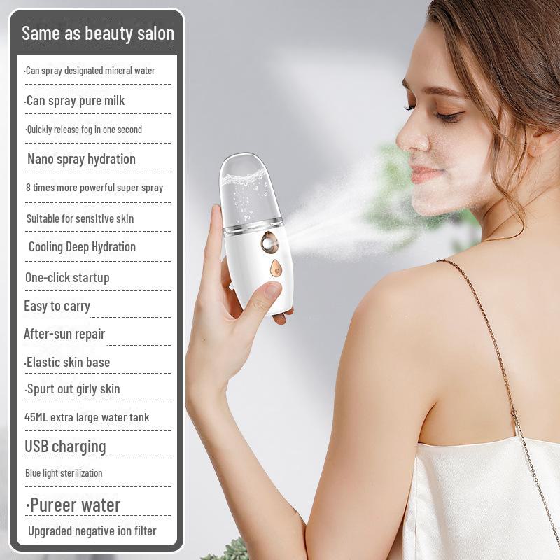 

Портативний нанорозпилювач для очей і обличчя: Знімає сухість і втому Large Spray Hydrating Device білий