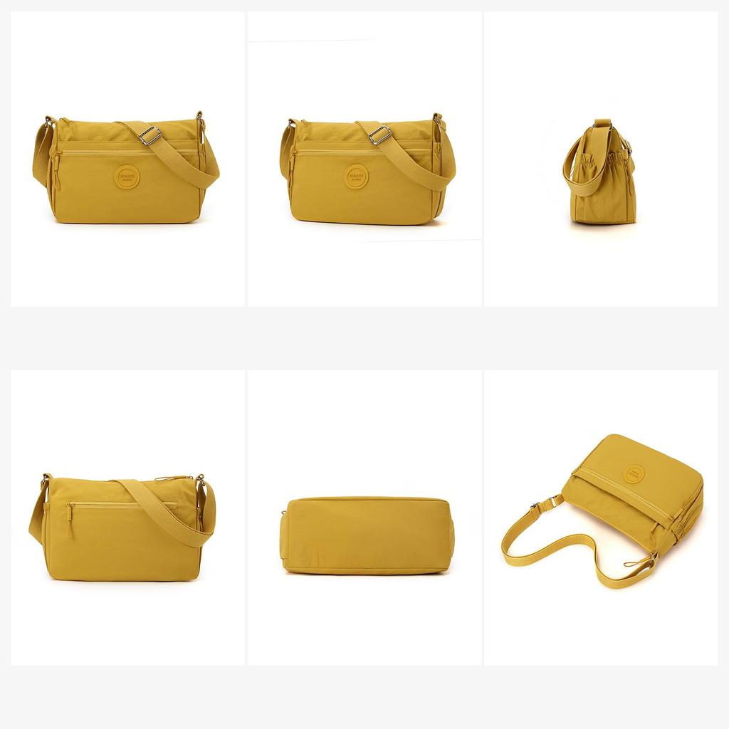 Manatsulife Shoulder Bag for Men and Women, Lightweight, Water-Repellent, Multifunctional, Large Capacity, Solid Color, Travel, Commuting, Everyday