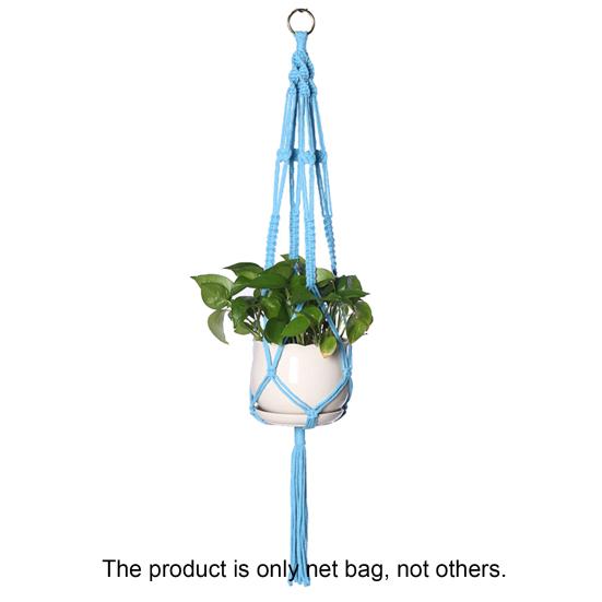 1 Set Plant Hanger Exquisite Workmanship Wide Application Cotton Rope Knotted Lifting Hanging Flowerpot Holder Household Supplies