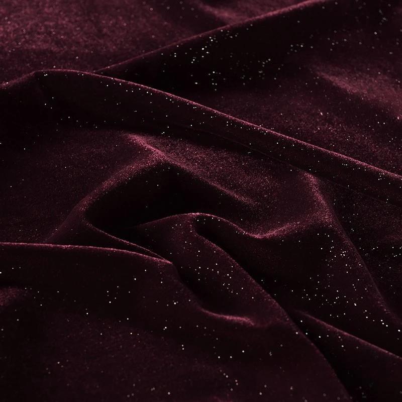 Soft Glint Velvet Fabric Silver Thread Woven with Dreamy Shimmering Texture  Plush Non-slip Fabric for DIY Sewing Dress