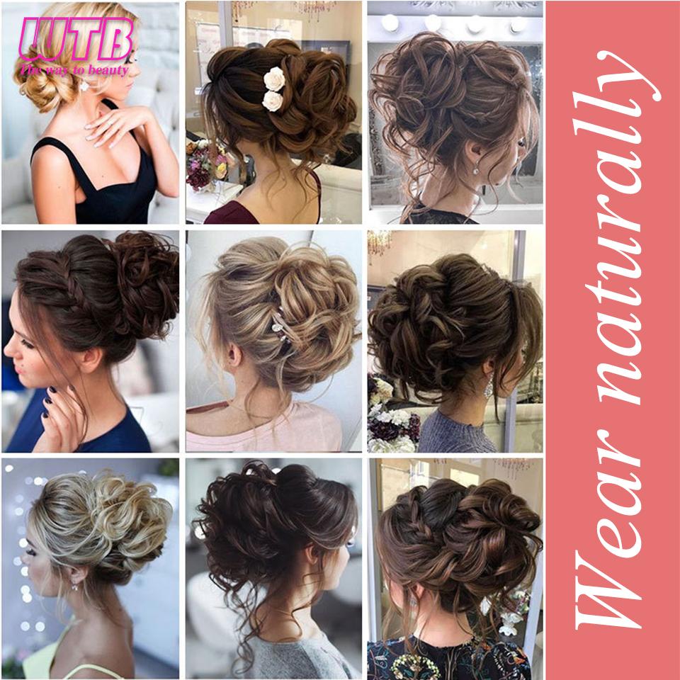 WTB Synthetic Messy Curly Claw Hair Bun Chignon Hair Extensions Scrunchy Fake False Hair With Tail for Women Hairpieces