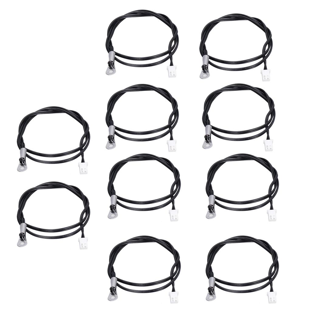 10Pcs Thermistor Temperature Sensor Probe Round Lug Cold Pressed Terminal Connector 500mm