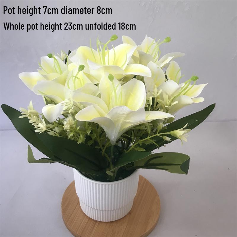 Small Silk Carnation Decorative Flower In Pot for Living Room, Coffee Table, or Dining Table Arrangement