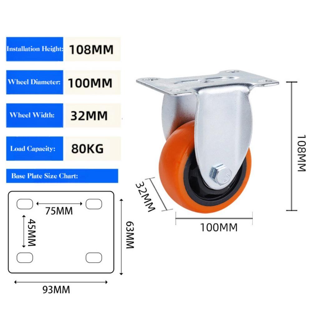 Blackheart Orange Face Furniture Castor 3" / 4" /5'' Wheel Industrial wheels Table Shelf