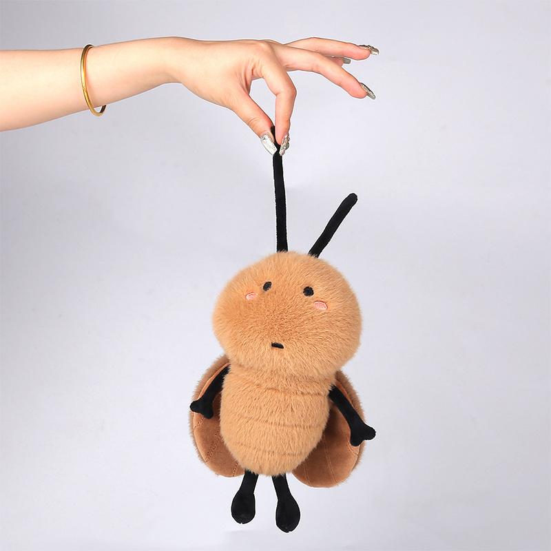 1PC Doll Cockroach Plush Doll Little Strong Doll Ugly Cute Plush Toy Funny Birthday Gift Caramel Brown Autumn Atmosphere Doll