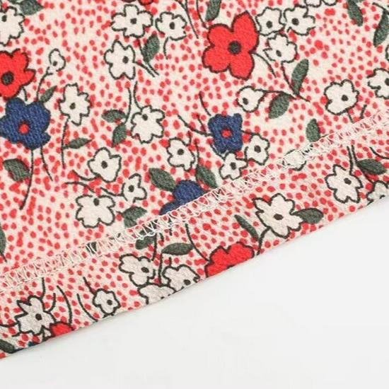 Winter 2024 Women's European & American Style Slimming Short Sleeve French Print Dress