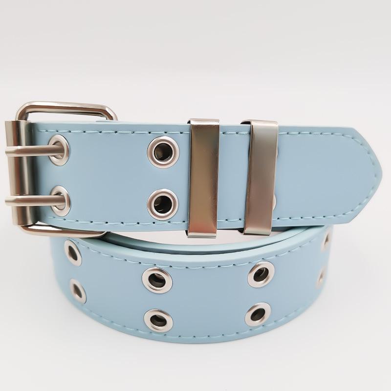 Double Exhaust Eyes Girls Belt European and American Popular Punk Style Jeans Belt Chain Decorative Pu Belt