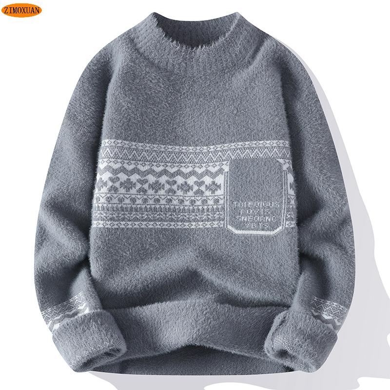 

ZIMOXUAN Новое поступление, мужская полуводолазка, теплый свитер, повседневный трикотаж с длинными рукавами