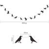 Crow Pattern Black Crow Pull Banner Black Crow Latte Art Halloween Raven Pull Flag  Haunted House