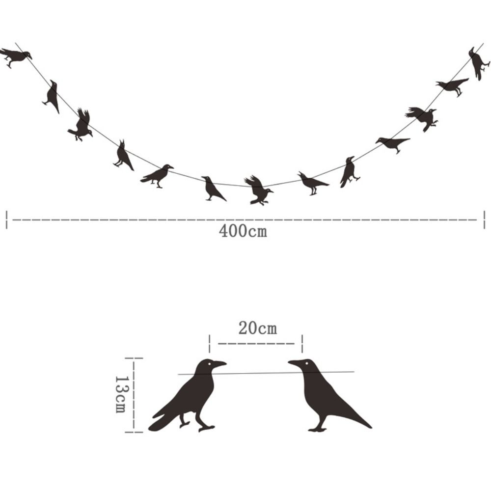 Crow Pattern Black Crow Pull Banner Black Crow Latte Art Halloween Raven Pull Flag  Haunted House