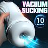 2024 Real Automatic Male Masturbation Cup 5 Suction 10 Vibration Pocket Pussy Silicone Vagina Sex Toy Men Adult Oral Sex Vibrator Masturbator