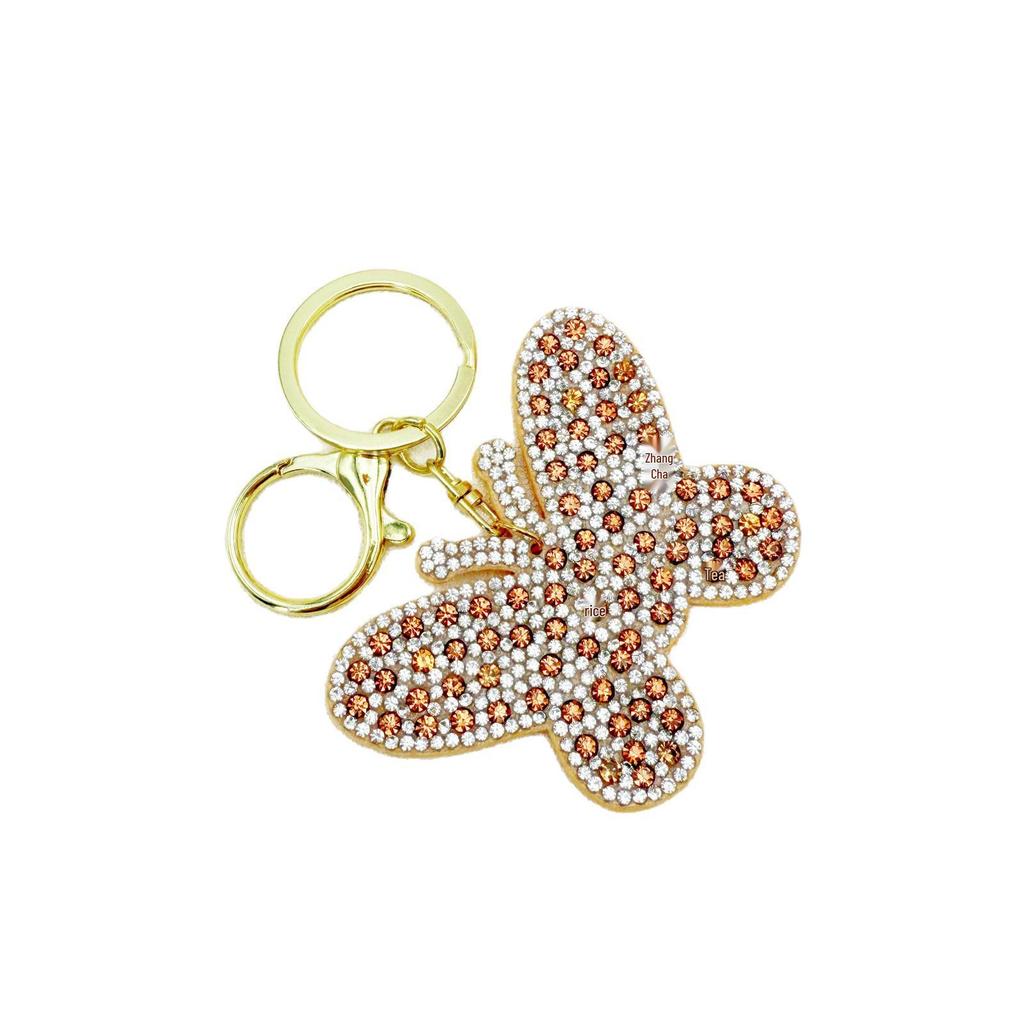 Rhinestone Butterfly Keychain and Bag Charm - Elegant Pendant and Car Hanging Ornament