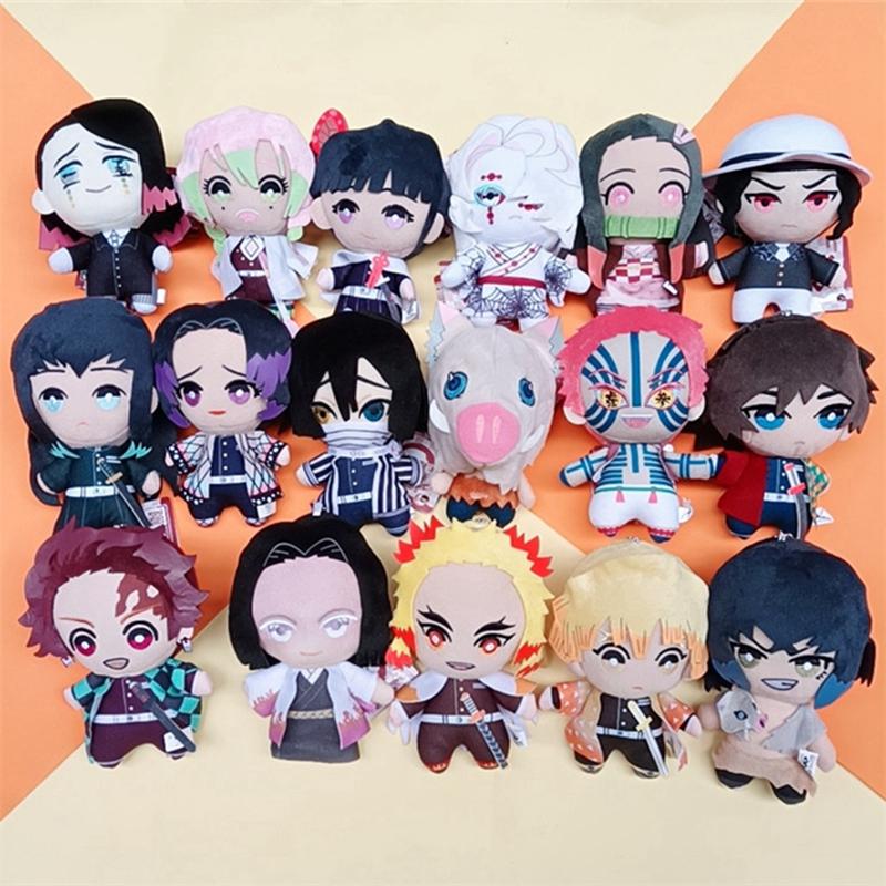 Demon Slayer Anime Plush Toys 20cm Devil's Blade Cartoon Figure Manga Dolls Kimetsu Tanjirou Nezuko Kids Birthday Gifts Decor