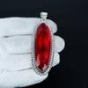 Roter Granat Anhänger, 925 Sterling Silber Anhänger, Handgefertigter Anhänger, Antiker Anhänger, Roter Granat Edelsteinanhänger, Geburtstagsgeschenk