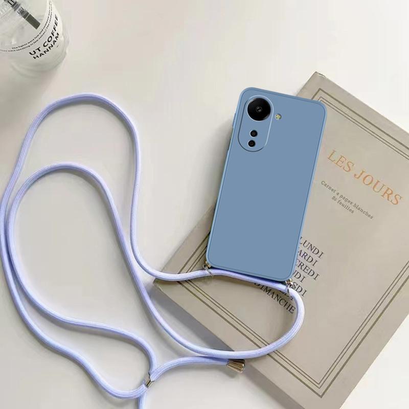 Náhrdelník Crossbody Popruh Šňůrka Silikonové Pouzdro Pro OPPO A80 5g A3 Pro 5g Globální CPH2639 Měkký Lanyard Zadní Kryt Fundas