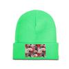 Flowers French Bulldog Knit Hat Beanie Winter Hats Warm Acrylic  Street  Caps Unisex Women